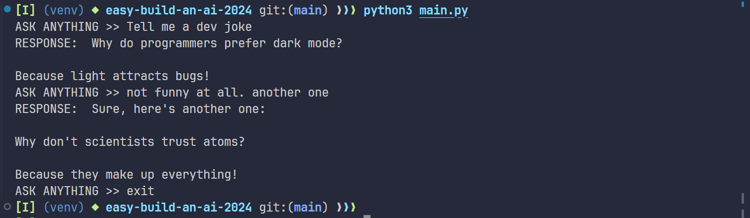 Python application terminal demo