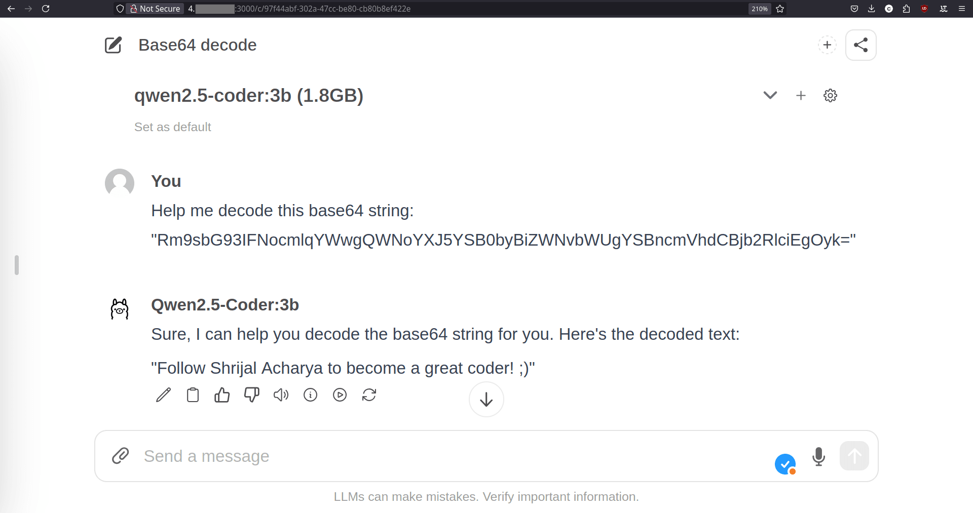 Response from an AI Model.